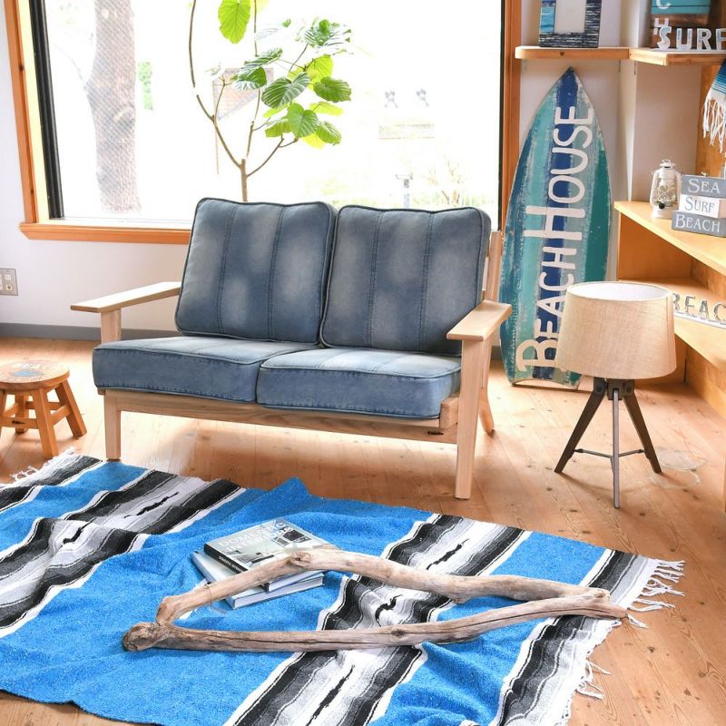 ウォッシュドデニムソファ Huntington II 2P Sofa 幅130㎝ | 西海岸風